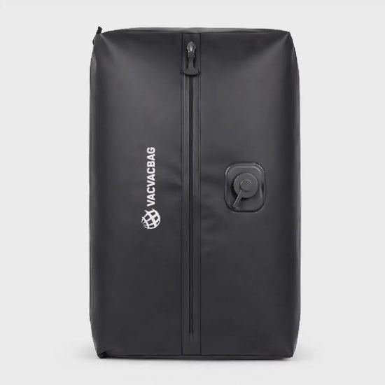 A demonstration of the VacVacBag and how it should be used properly. Packing the bag and placing it inside the suitcase before closing it and getting ready for the trip.